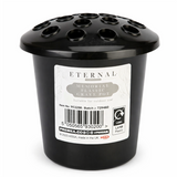 Memorial Grave Vase Pack of 2 Black with Lids For Fresh Artificial Flowers Pot
