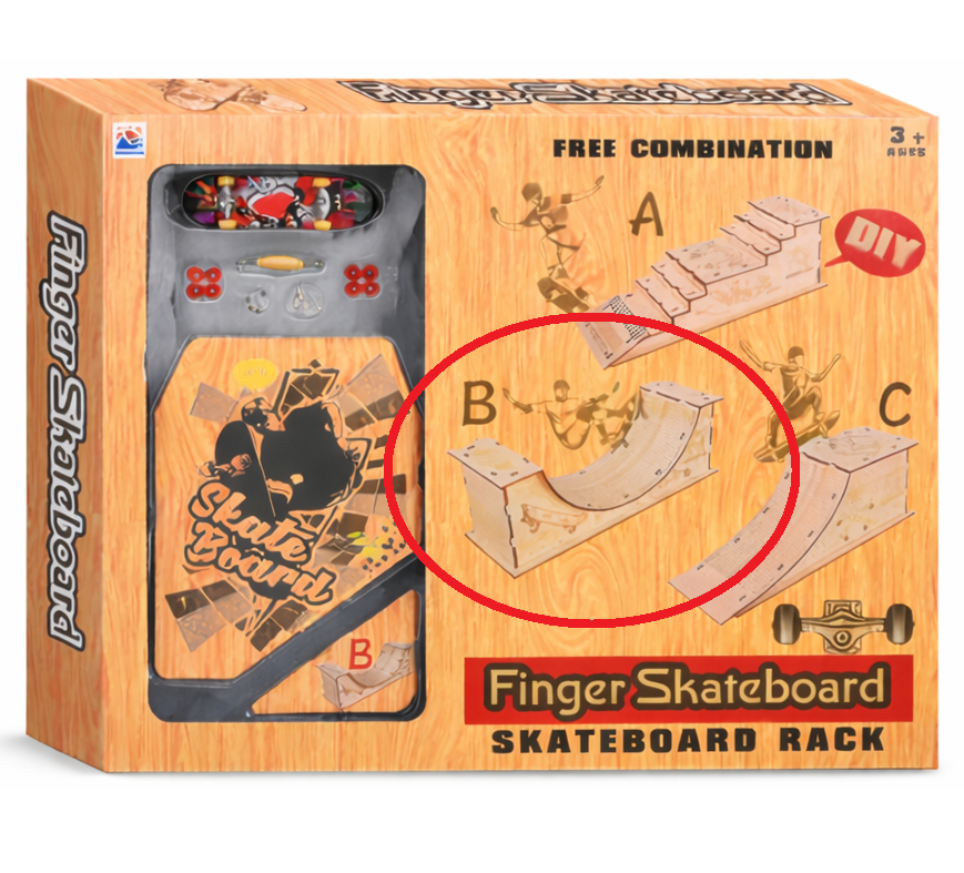 Finger Skateboard & Halfpipe Ramp Set Mini DIY Wood Skate Park Fingerboard Gift