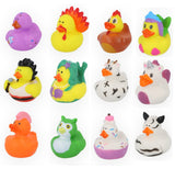 12x Rubber Duck Bath Toys Kids Party Gift Raffle Prize Animal Themed Decoration