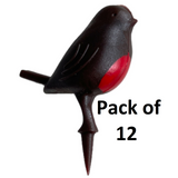 Robin Christmas Cake Topper pack of 12 Yule Log Cupcake Mini Bird Decoration