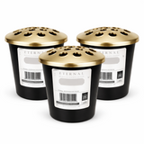 Grave Pot with Gold Lid - Vase Flower Holder For Memorial Cemetery Grave Insert