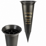 Grave Memorial Flower Vase Spike Memory Pot, Loving Memory Forever In Our Hearts