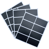 40x Jar Label Chalkboard Stickers Rectangle Reusable Kitchen Black Chalk Marker