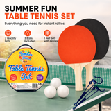 Table Tennis Set Ping Pong Racket Bats Balls & Net 2 Player Indoor Outdoor Game