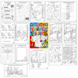 Kids Mini Puzzle Activity Book With Colouring Pencils Party Bag Filler 1-96 Pack