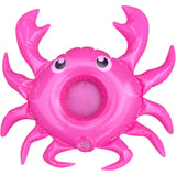 4x Inflatable Crab Drink Holders 30cm Pink Float Cup Can Hot Tub Pool Bath Toy