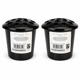 Memorial Grave Vase Pack of 4 Black with Lids For Fresh Artificial Flowers Pot