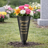 Mum's Grave Memorial Flower Vase Spike Holder Memory Pot - Forever In Our Hearts