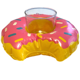 4x Inflatable Doughnut Drink Holders Pink Float Hot Tub Swimming Pool Party Bath