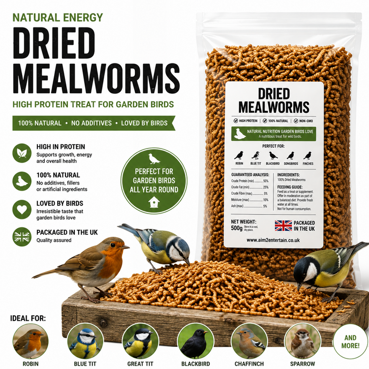800g Dried Mealworms Wild Bird Food High Protein Garden Birds Feed 5L Bag