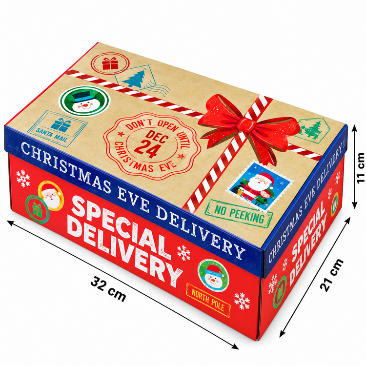 Christmas Eve Boxes Pack of 6 Kids Xmas Gift Box Special Delivery Festive Hamper