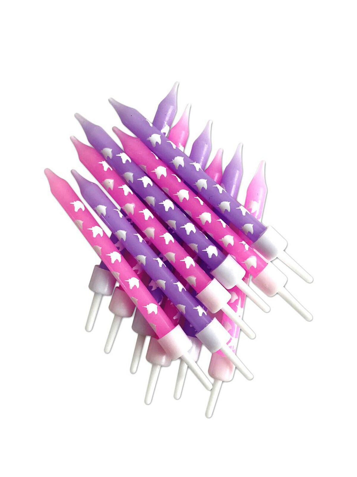 Cake Candles Pack of 12 with Holders 7.5cm Birthday Party Pack Topper Decoration