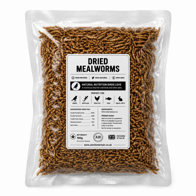 Dried Mealworms Premium Wild Bird Food High Protein Garden Bird Treat Natural