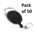 50x Retractable Key Chain ID Badge Holders Extendable Rope Keyring Clip Bulk Buy