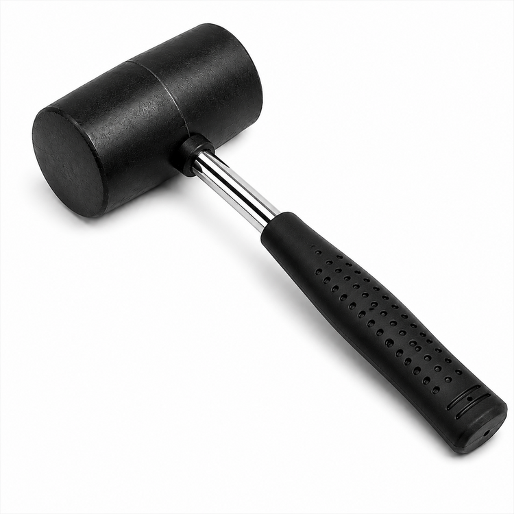 Rubber Mallet Hammer 12oz Steel Shaft Camping Rubber Grip Home DIY Tool Solid
