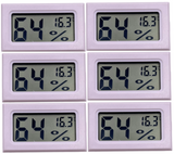 Digital Thermometer Hygrometer 6x Temperature Humidity Meters White Vivarium Set