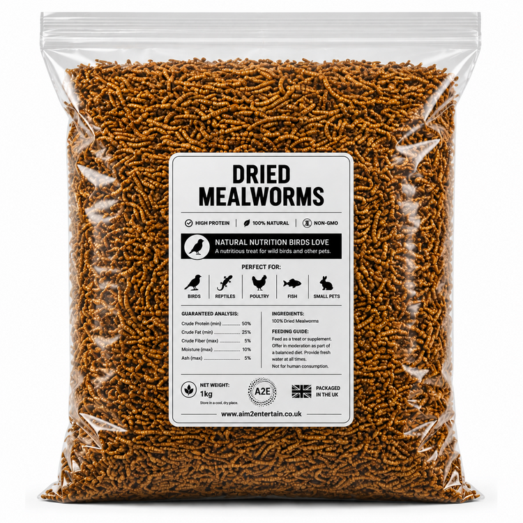 Dried Mealworms Premium Wild Bird Food High Protein Garden Bird Treat Natural