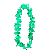 Green floral lei on a white background