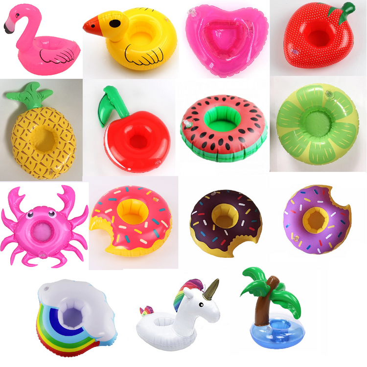 10 x Mixed Inflatable Floating Drink Can Cup Holders Hot Tub Swimming Pool Party