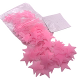Glow In The Dark Plastic Stars Fun Ceiling Wall Art Luminous Space Stickers 3cm