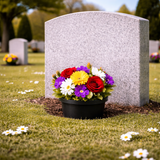 Memorial Grave Vase Pack of 4 with Silver Lids For Fresh Artificial Flowers Pot