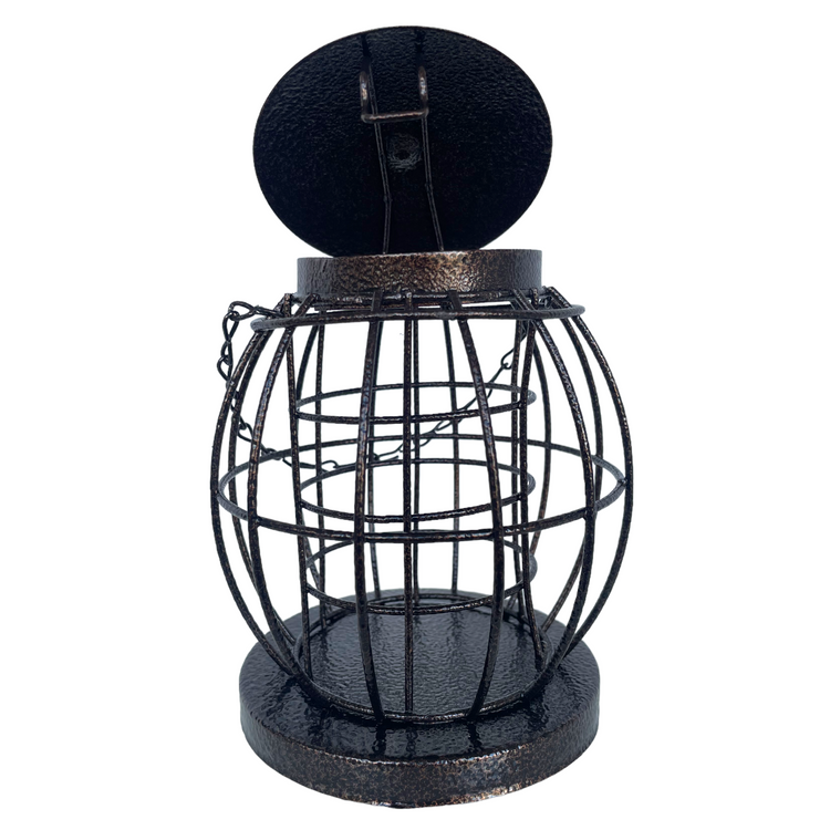 Metal Bird Fatball Feeder with Squirrel Guard Hanging Suet Food Feed Station