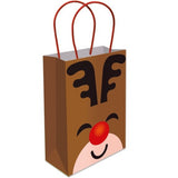 Christmas Gift Bags 12 Rudolph Fun Paper Party Loot Bag With Handles Recyclable