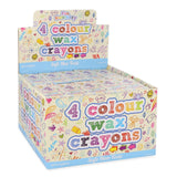 Colour Wax Crayons 12 Packs of 4 Mini Party Bag Filler For Kids Lucky Dip Prize