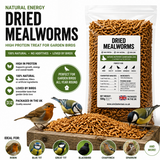 Dried Mealworms 500g Refill Bag 3L High Protein Wild Bird Food For Garden Birds