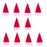 Pack of 10 bottle topper christmas hats