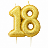 18th Birthday Cake Candle Topper Gold Anniversary Glitter Age Number Party Gift