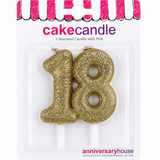 Gold Cake Candle Topper Milestone Age Number Birthday Cake Decoration Glitter