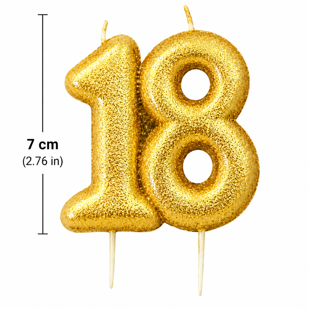 Gold Cake Candle Topper Milestone Age Number Birthday Cake Decoration Glitter