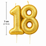 Gold Cake Candle Topper Milestone Age Number Birthday Cake Decoration Glitter