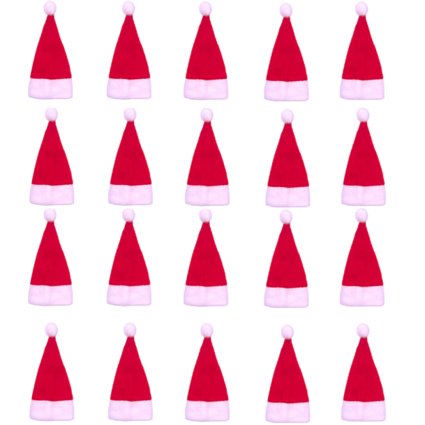 Pack of 20 Christmas bottle topper hats