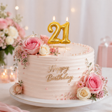 21st Birthday Cake Candle Topper Gold Anniversary Glitter Age Number Party Gift