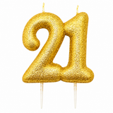 21st Birthday Cake Candle Topper Gold Anniversary Glitter Age Number Party Gift