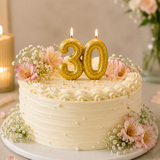 30th Birthday Cake Candle Topper Gold Anniversary Glitter Age Number Party Gift