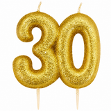 30th Birthday Cake Candle Topper Gold Anniversary Glitter Age Number Party Gift