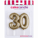 Gold Cake Candle Topper Milestone Age Number Birthday Cake Decoration Glitter