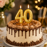 Gold Cake Candle Topper Milestone Age Number Birthday Cake Decoration Glitter