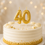 40th Birthday Cake Candle Gold Topper Anniversary Glitter Age Number Party Gift