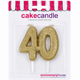 Gold Cake Candle Topper Milestone Age Number Birthday Cake Decoration Glitter