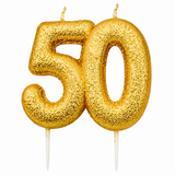 50th Birthday Cake Candle Gold Topper Anniversary Glitter Age Number Party Gift