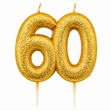 60th Birthday Cake Candle Gold Topper Anniversary Glitter Age Number Party Gift