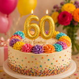 Gold Cake Candle Topper Milestone Age Number Birthday Cake Decoration Glitter