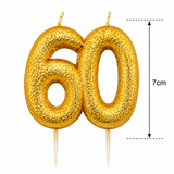 Gold Cake Candle Topper Milestone Age Number Birthday Cake Decoration Glitter