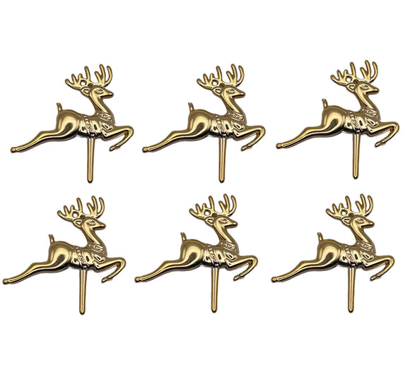 Christmas Gold reindeer cake toppers