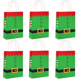 Elf Christmas Gift Bags Green With Handles