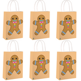 Gingerbread Man Christmas Gift Bags With Handles